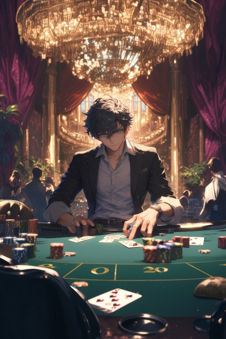 Meja Texas Hold'em Bonus dengan dealer di studio produksi ternatetoto